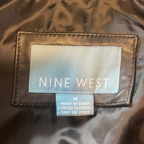 Nine West Black Leather Jacket Size M in Excellent Condition - Picture 5 of 6